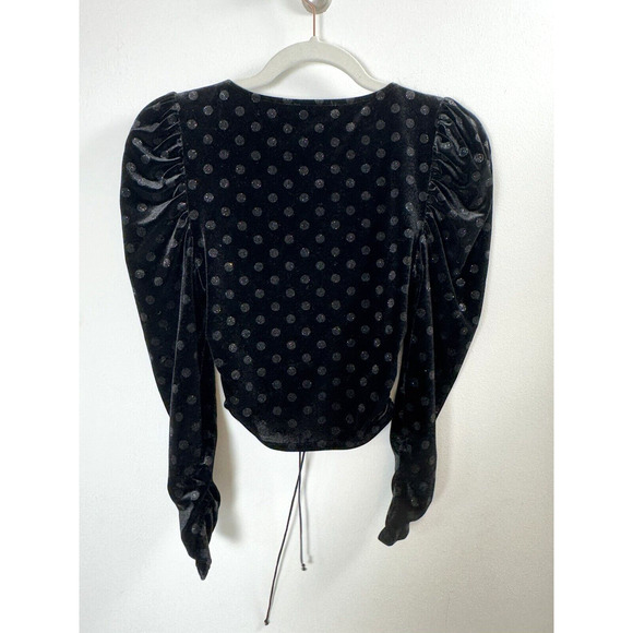 For Love & Lemons Lace Up Velvet Top Whimsygoth Renaissance Coquette Sexy XS - Picture 7 of 8